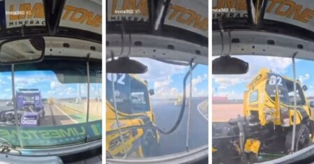 Vídeo mostra acidente entre caminhões durante etapa da Fórmula Truck em Cuiabá | RepórterMT