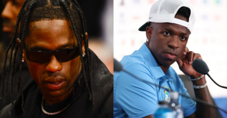 Travis Scott posta foto de Vini Jr. após acompanhar jogo do Brasil nos EUA