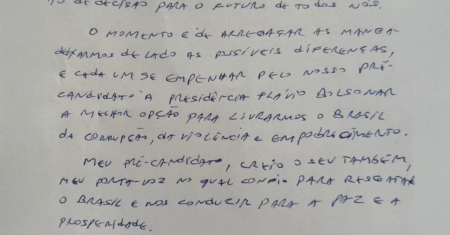 Em carta, Bolsonaro diz que Flávio é seu 'porta-voz' e que confia em pré-candidato à Presidência