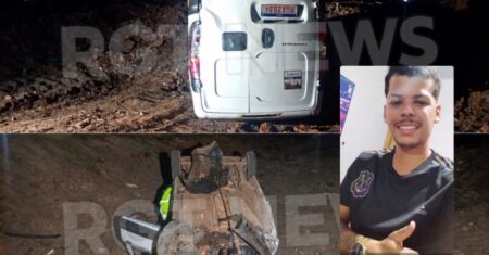 Motorista morre após carreta atingir utilitário e veículo despencar em ribanceira no Anel Viário de Rondonópolis; imagens