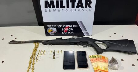 Armado com fuzil em mineradora, foragido com dois mandados é preso pela Força Tática