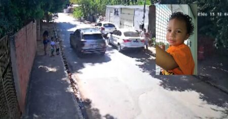 Câmeras registram atropelamento que matou criança de 2 anos em Várzea Grande.
