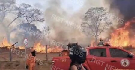 Forte incêndio atinge área na Avenida Goiânia e assusta moradores em Rondonópolis