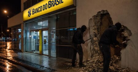 Criminosos abrem buracos em agência do Banco do Brasil para tentar chegar a cofre em Chapada