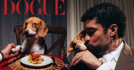 Cadela de Bad Bunny estampa capa da “Dogue”, projeto da “Vogue” para pets