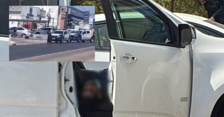 Imagens mostram troca de tiros e ladrão morto após tentativa de roubo a empresa em MT; assista