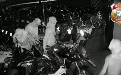 Quadrilha invade loja em Sorriso e furta seis motocicletas durante a madrugada