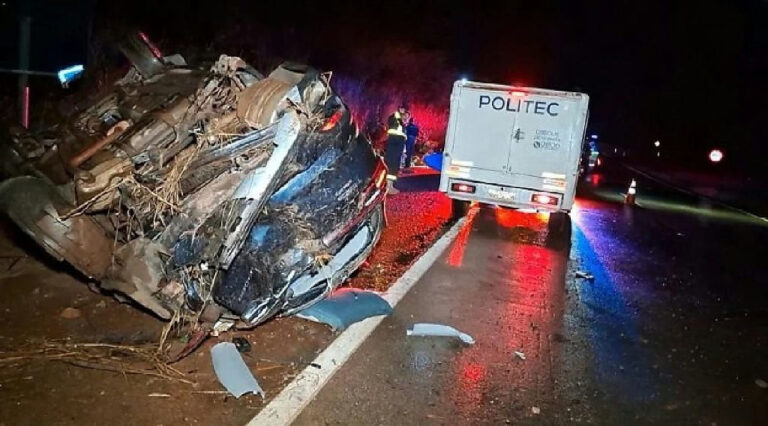 Capotamento na Br-163 em Rondonópolis resulta em morte e três feridos