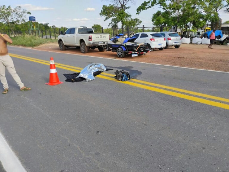 Colisão entre caminhonete e motocicleta resulta em morte na rodovia Mt-351