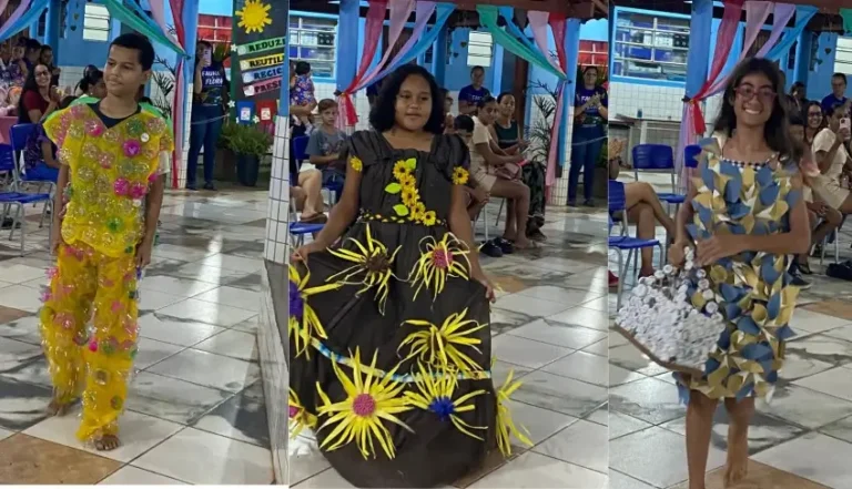 Estudantes de Paranatinga transformam materiais recicláveis em moda sustentável