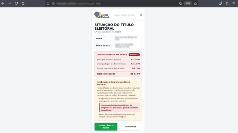 Golpe do título eleitoral: criminosos criam site falso para cobrar taxas via PIX
