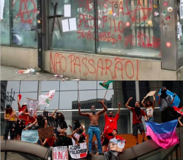 Manifestação na Avenida Paulista termina com depredação de estação de metrô