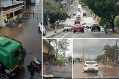 Temporal com ventos de 60 km/h causa alagamentos e destruição em Cuiabá e Várzea Grande